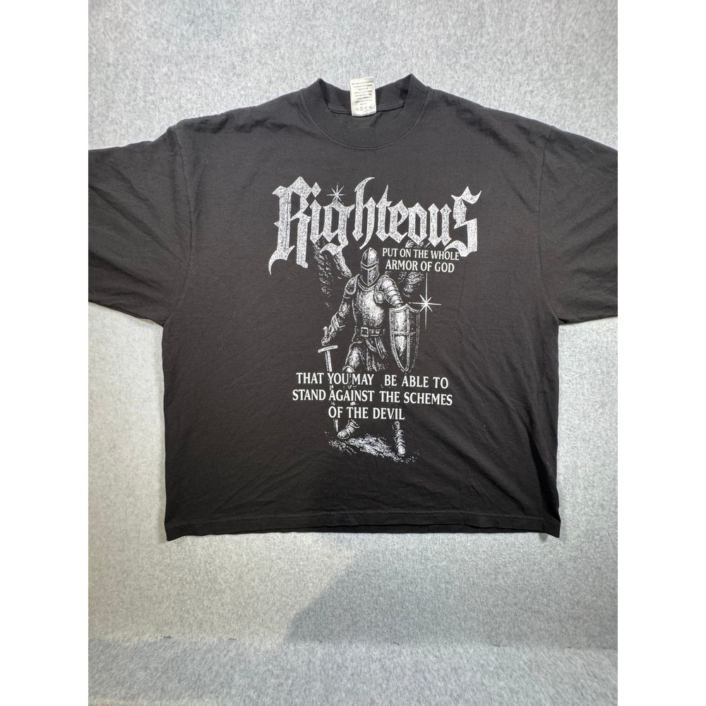 Shaka Wear Righteous Armor of God Heavyweight Graphic T-Shirt Black Mens Large